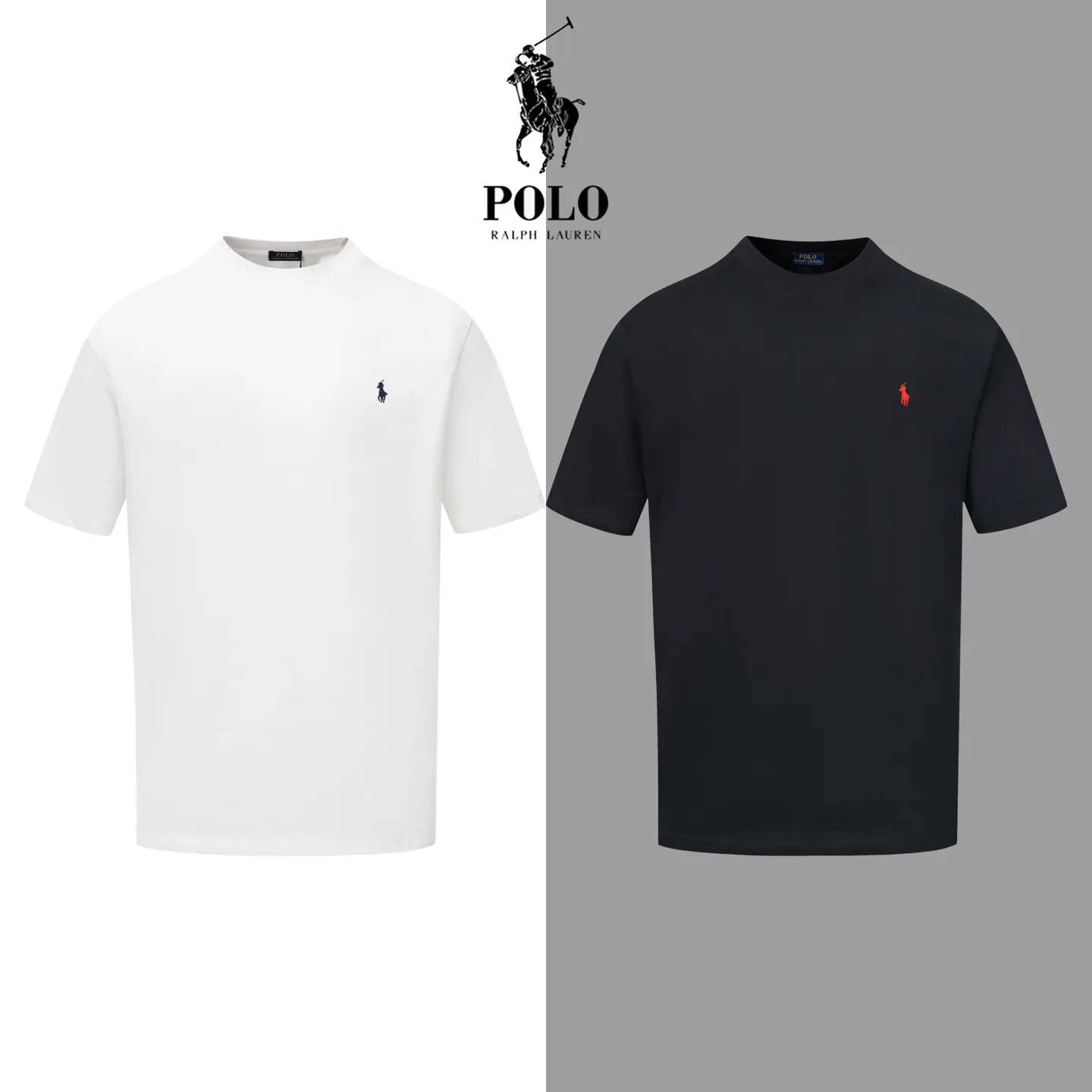 🅿️180 Style No. #Z67 Ralph Lauren embroidery small label round neck short sleeves Fabric: 32-count double yarn 280g pure cotton fabric Weaving and dyeing threads in the same cylinder with the same color The same color Process: Imported machine small label full embroidery Supporting: complete three labels Cardboard oil paper code sticker packaging High temperature pre-shrinking process before production, no shrinkage and deformation Imported machine professional plate production os version can wear up to 200 pounds Manual size measurement An error of 2-3cm is normal. Color: black white size: s m l xl